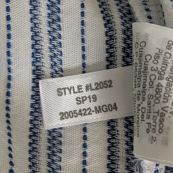 J. Crew Shirt Women's Size XS Blue White Stripes Tie-sleeve Button-up #L2052 - Picture 14 of 16